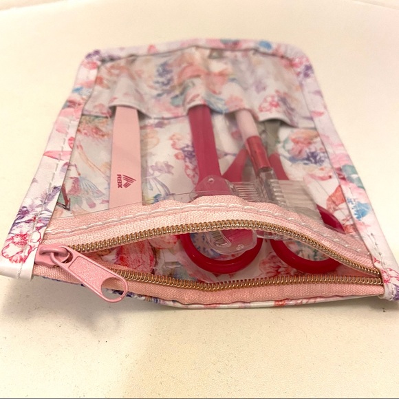 🌸 Professional Brow Care Set Travel Pouch Scissors-Brush-Shave-Tweezer Makeup - Picture 2 of 6